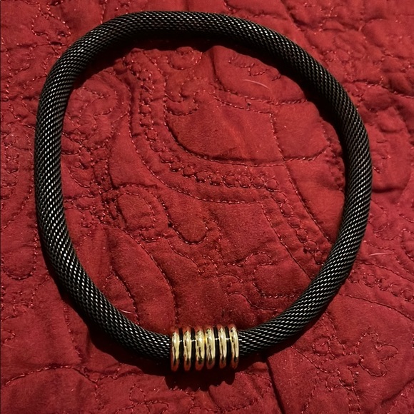 Black mesh choker with Gold snap closure 17in - Picture 1 of 3